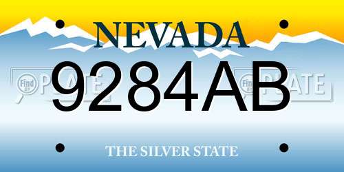 9284AB Nevada License Plate