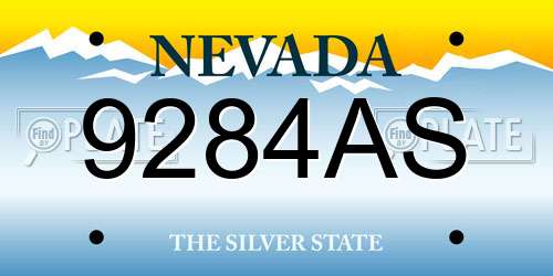 9284AS Nevada License Plate