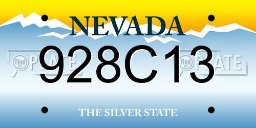 928C13 Nevada License Plate