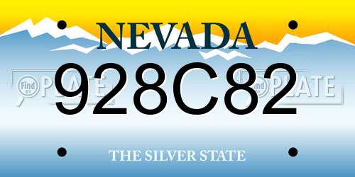 928C82 Nevada License Plate
