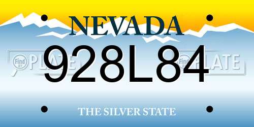 928L84 Nevada License Plate