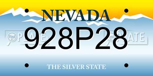 928P28 Nevada License Plate