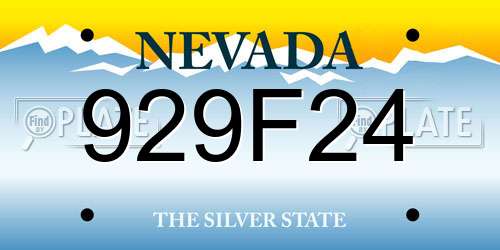 929F24 Nevada License Plate