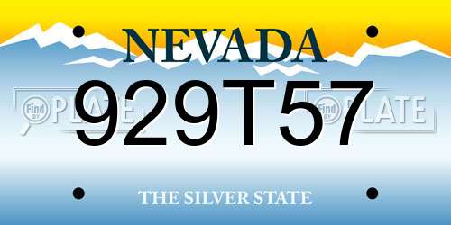 929T57 Nevada License Plate