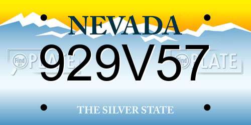 929V57 Nevada License Plate