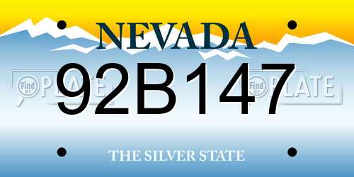 92B147 Nevada License Plate