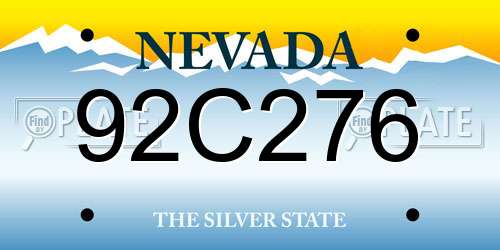 92C276 Nevada License Plate