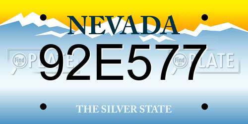 92E577 Nevada License Plate