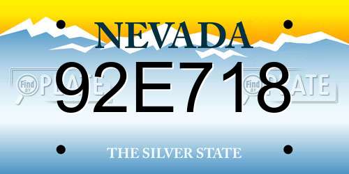 92E718 Nevada License Plate