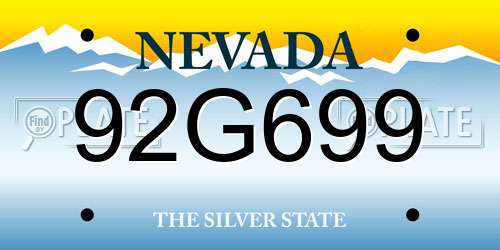92G699 Nevada License Plate