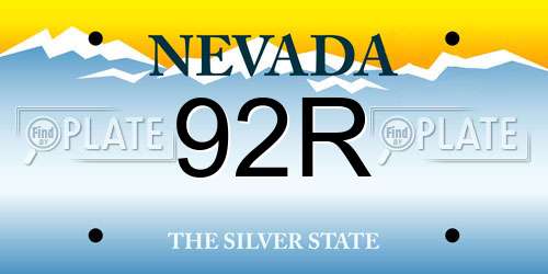 92R Nevada License Plate