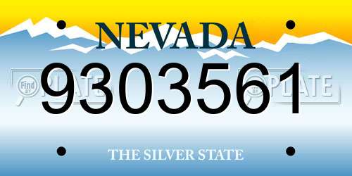9303561 Nevada License Plate