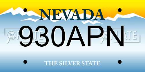 930APN Nevada License Plate