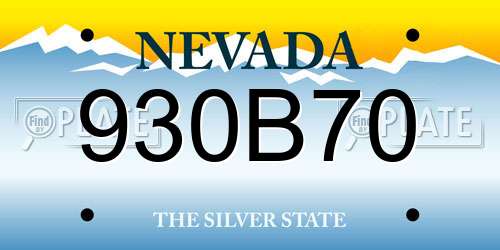 930B70 Nevada License Plate
