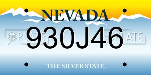 930J46 Nevada License Plate
