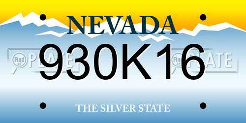 930K16 Nevada License Plate