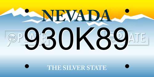 930K89 Nevada License Plate