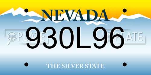 930L96 Nevada License Plate