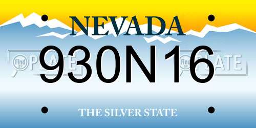 930N16 Nevada License Plate