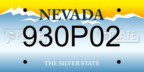 930P02 Nevada License Plate