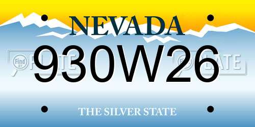 930W26 Nevada License Plate