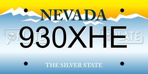 930XHE Nevada License Plate
