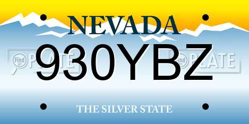 930YBZ Nevada License Plate