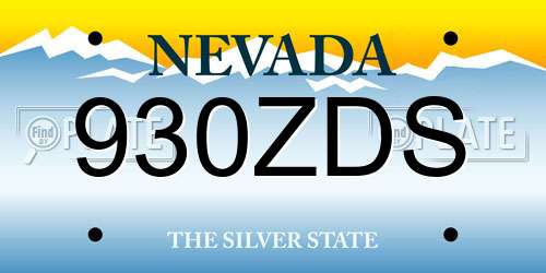 930ZDS Nevada License Plate