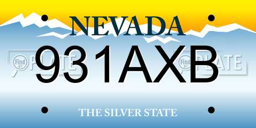 931AXB Nevada License Plate