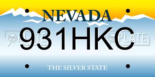 931HKC Nevada License Plate