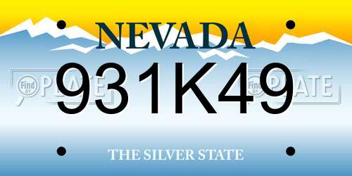 931K49 Nevada License Plate
