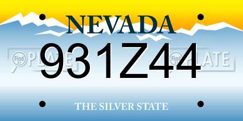 931Z44 Nevada License Plate