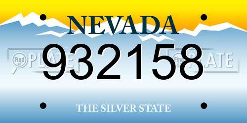 932158 Nevada License Plate