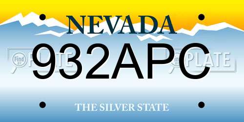 932APC Nevada License Plate