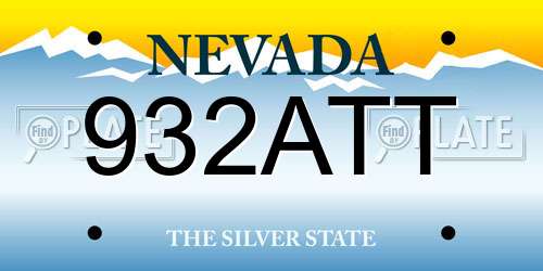 932ATT Nevada License Plate