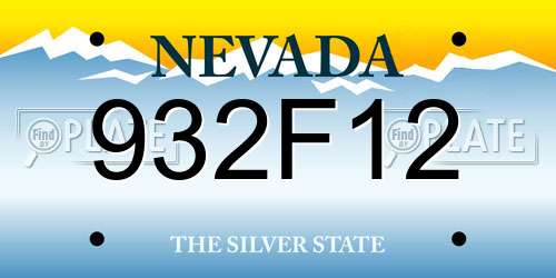 932F12 Nevada License Plate