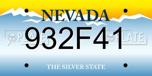 932F41 Nevada License Plate