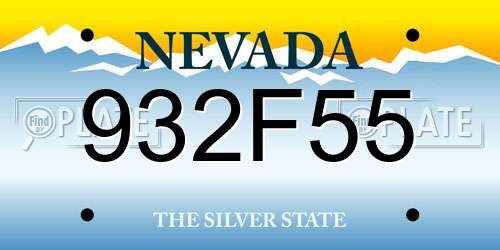 932F55 Nevada License Plate