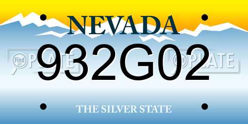932G02 Nevada License Plate