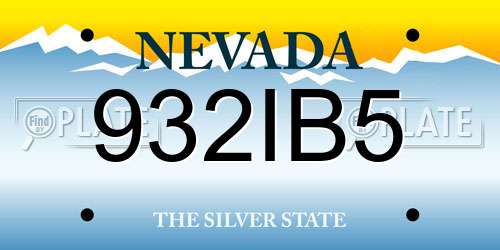 932IB5 Nevada License Plate