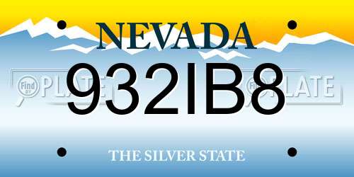 932IB8 Nevada License Plate