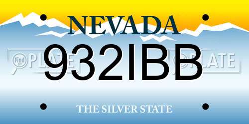 932IBB Nevada License Plate