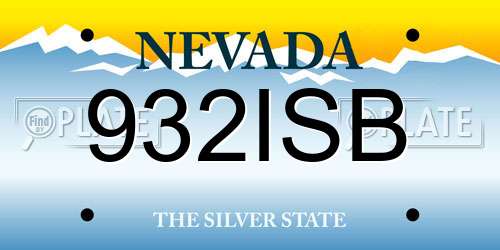 932ISB Nevada License Plate