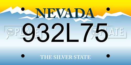932L75 Nevada License Plate