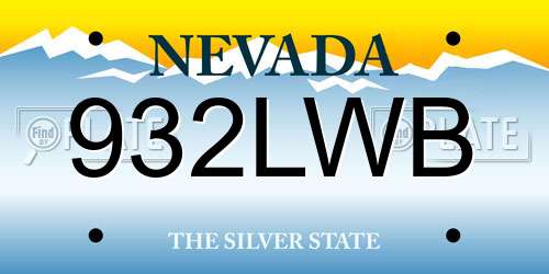 932LWB Nevada License Plate