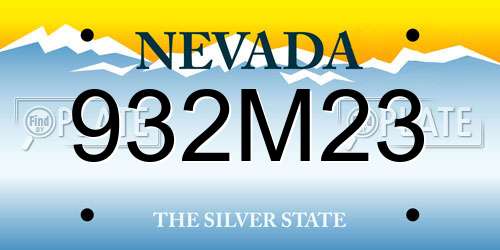 932M23 Nevada License Plate