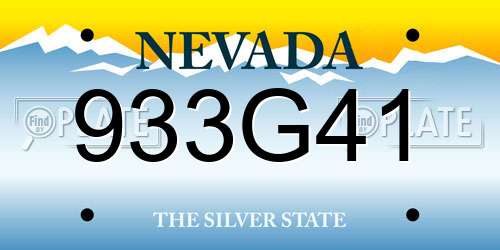 933G41 Nevada License Plate