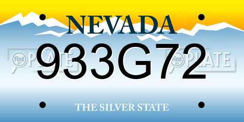933G72 Nevada License Plate