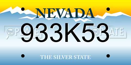933K53 Nevada License Plate