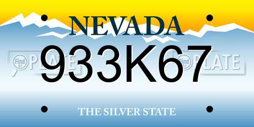 933K67 Nevada License Plate